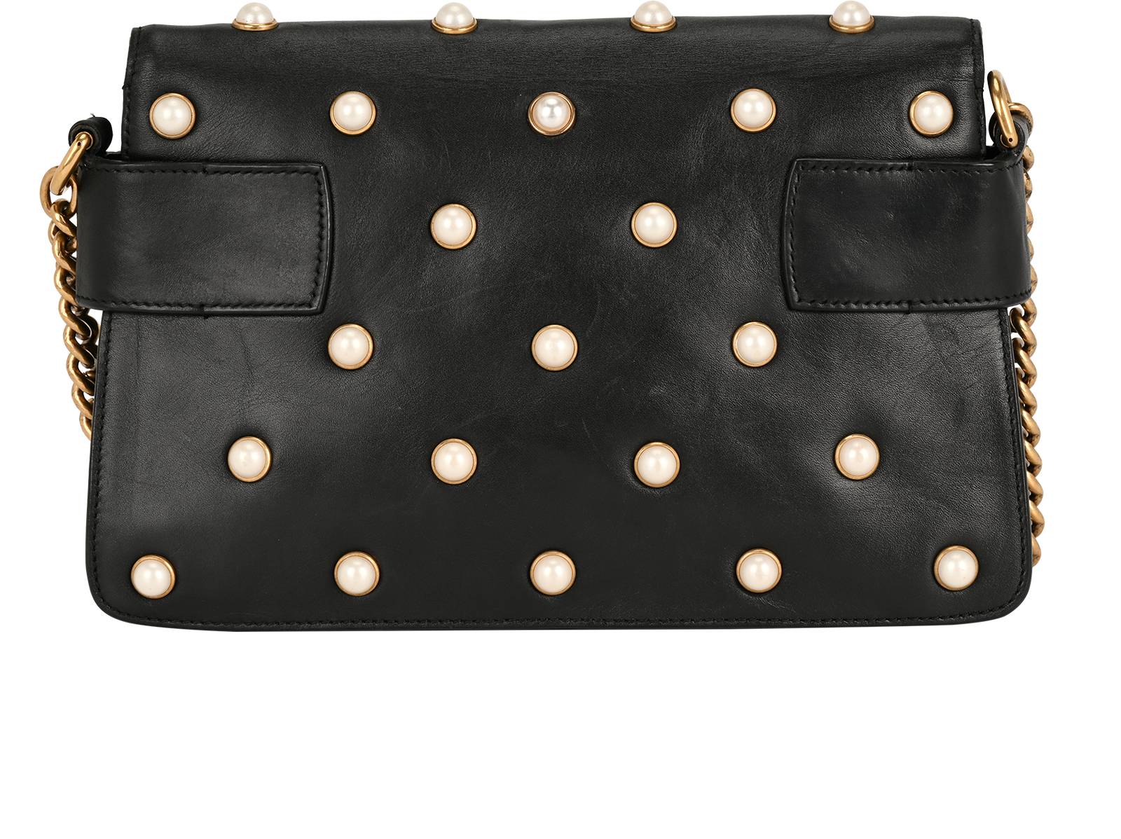 Mini Queen Margaret Broadway, &pound;795, Handbags, Black, Leather, Back view